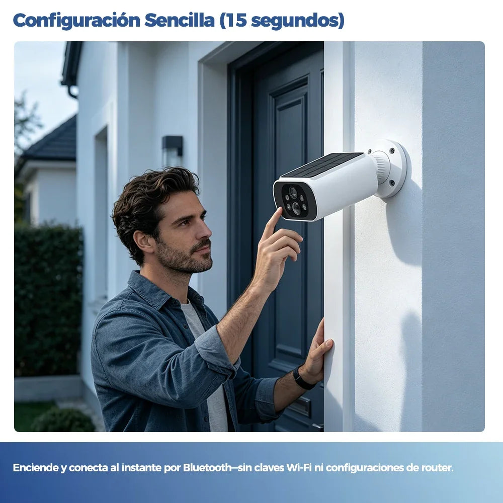 Caméra Solaire Extérieure Wi-Fi 4MP avec Vision Nocturne
